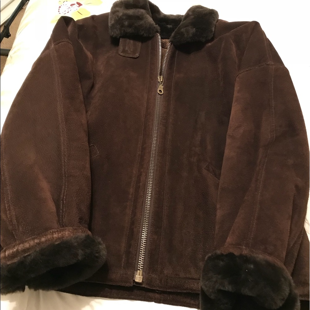 Jones of New York Suede Fur lined jacket. M